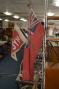 Union Jack Ensign on Pole and a HYC Cotton Banner