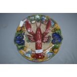 Majolica Pottery Lobster Plate