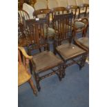 Pair of Oak Barley Twist Dining Chairs