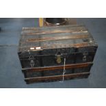 Wood & Metal Bound Travel Trunk