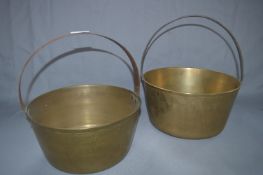 Two Brass Jam Pans