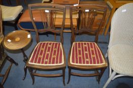Pair of Edwardian Inlaid Mahogany Bedroom Chairs