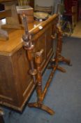 Turned Walnut Framed Tapestry Needlework Stand