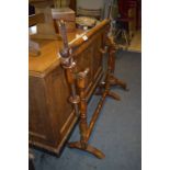 Turned Walnut Framed Tapestry Needlework Stand