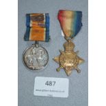 Pair of WWI Medals - 17595 Private J.W.Ada East Yorkshire Regiment
