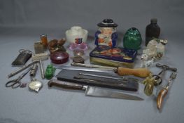 Tray Lot of Collectibles; Keys, Corkscrews, Bottle Openers, Whistle, etc.