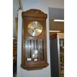 Oak Cased Pendulum Wall Clock