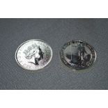 Two 1oz Fine Silver Britannia Commemorative Coins