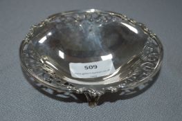Hallmarked Silver Pierced Decoration Dish - Sheffield 1927, Approx 157g