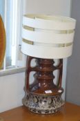 1970's Stoneware Pottery Table Lamp with Shade