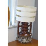 1970's Stoneware Pottery Table Lamp with Shade