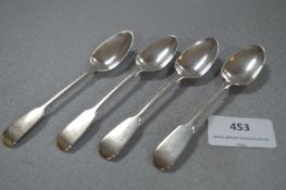 Four Hallmarked Silver Teaspoons - London 1851, Approx 69g