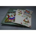 Collection of Nineteen Spanish Silk Postcards