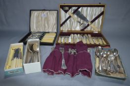 Quantity of Silver Plated Cutlery in Case