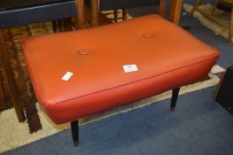 1950's Domino Red Vinyl Upholstered Stool