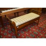 Edwardian Mahogany Inlaid Twin Seat Piano Stool