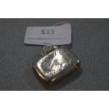 Engraved Silver Vesta Case - Approx 15.8g