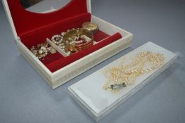Jewellery Box and Contents of Costume Jewellery