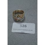 9cT Gold Three Tone Puzzle Ring - Approx 12.6g