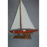 Wooden Pond Yacht on Stand