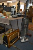Regentone Walnut Cased Radio and a 1940's Vacuum Cleaner