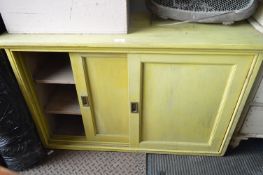 Painted Pine Cupboard with Sliding Doors