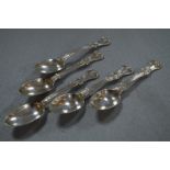Set of Five Hallmarked Silver Teaspoons - London 1921, 171g