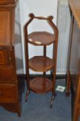 Mahogany Three Tier Folding Cake Stand