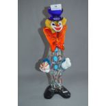 Murano Glass Clown 41cm tall