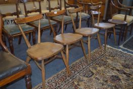 Set of Four Ercol Style Elm Dining Chairs