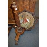 Victorian Mahogany Pole Firescreen with Needlework Panel