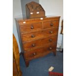 Victorian Mahogany Two over Three Chest of Drawers on Bracket Feet