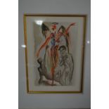 Salvador Dali Wood Cut Engraving - Purgatory Canto 31 The Divine Comedy