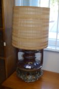 1970's Large Pottery Table Lamp with Shade
