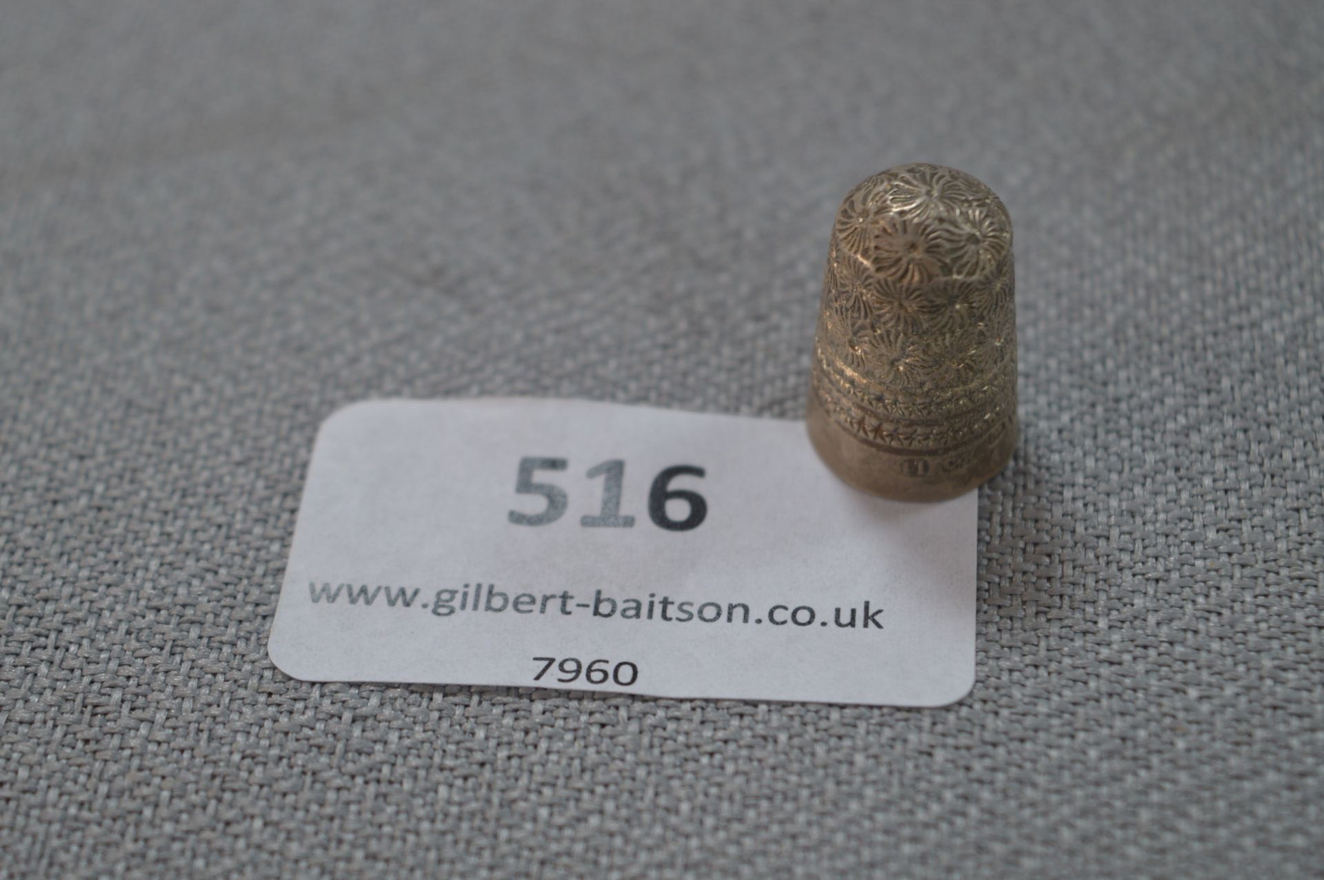 Engraved Silver Thimble