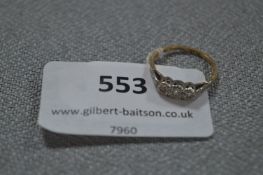 18ct Gold Platinum Set Diamond Ring - Approx 2.2g