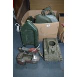 Box Containing Action Man Vehicles; Truck, Tank, Motorcycle, etc.