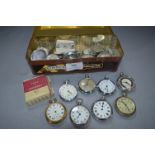 Collection of Chrome & Silver Plated Pocket Watches (For Repair)