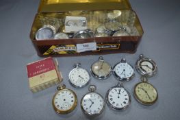 Collection of Chrome & Silver Plated Pocket Watches (For Repair)