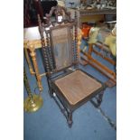 Victorian Rosewood Chair with Bergere Panels and Barley Twist Decoration