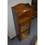 Small Oak Bookcase with Leaded Glass Door