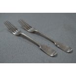 Pair of Hallmarked Silver Forks - London 1862, Approx 83g