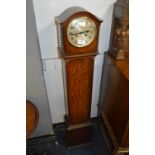 Oak Cased Granddaughter Clock with Barley Twist Decoration