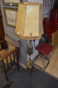 Wrought Iron Stand Lamp and Shade with Tassel Decoration