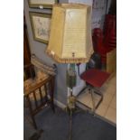 Wrought Iron Stand Lamp and Shade with Tassel Decoration