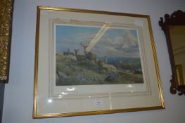Gilt Framed Print Signed by the Artist H.Frank Wallace - On The High Tops