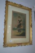 Victorian Gilt Framed Print - Lady Willoughby de Eresby