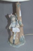 Nao Pottery Table Lamp - Girl with Cello by Tree