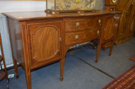 Edwardian Mahogany Inlaid Bow Fronted Sideboard