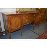 Edwardian Mahogany Inlaid Bow Fronted Sideboard